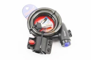 Замок протиугінний тросовий 1200х12мм під ключ, кріплення за трубу сидіння, TY588E