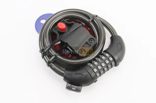 Замок протиугінний тросовий 1200х12мм з 5-ти значним кодом, кріплення за трубу сидіння, TY566