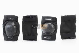 Наколенники + налокотники защитные (пластик) к-кт 4шт, Чёрные, S-183