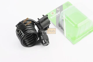 Замок протиугінний тросовий 1500х10мм під ключ, кріплення за трубу сидіння, T503