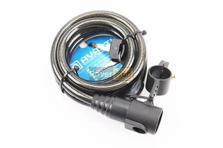 Замок противоугонный тросовый 1500х12мм под ключ, крепл. за трубу сидения, AGL-104