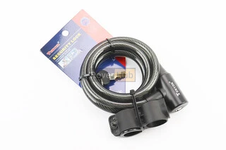 Замок протиугінний тросовий 1500х12мм під ключ, кріплення за трубу сидіння, TY505