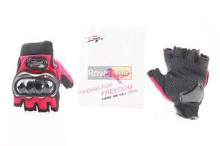 Перчатки мотоциклетные без пальцев L-Красные, тип 2