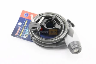 Замок протиугінний тросовий 1500х12мм під ключ, кріплення за трубу сидіння, TY545