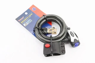 Замок протиугінний тросовий 1500х12мм під ключ, кріплення за трубу сидіння, TY555