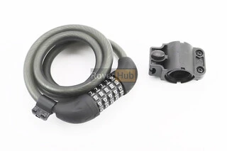 Замок протиугінний тросовий 1500х12мм з 5-ти значним кодом, кріплення за трубу сидіння, 509