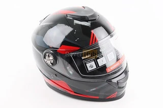 Шолом інтеграл, закритий BLD-М65 L (59-60см), ЧОРНИЙ/ЧЕРВОНО-СІРИЙ