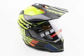 Шолом кросовий/ендуро/АТV зі склом BLD-819-7 L (59-60см), ЧОРНИЙ/ЖОВТО-ПОМАРАНЧЕВИЙ