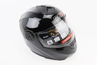 Шлем модуляр, закрытый с откидным подбородком+откидные очки BLD-159 S (55-56см), ЧЕРНЫЙ глянец