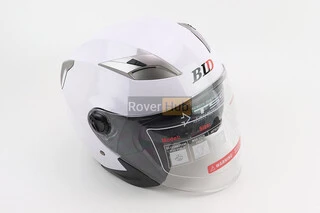 Шлем открытый+откидные очки BLD-708 М (57-58см), БЕЛЫЙ глянец