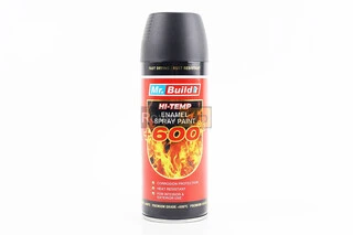 Краска акриловая жаростойкая 600°C, &quot;ЧЕРНЫЙ МАТОВЫЙ&quot;, Аэрозоль 400ml