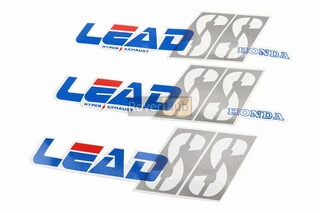 Наклейки набор 3шт "HONDA LEAD "SS" (35х10см), синий