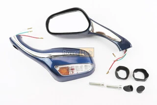 УЦІНКА Дзеркала к-кт "STORM" темно-сині з поворотами, м8 (дефекти фарбування, невелички сколи на склі)