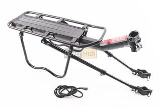 Багажник 24-29" алюмінієвий, регульоване кріплення за трубу сидіння, під Disk-brake, чорний HS-022B, тип 2