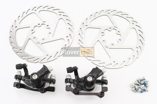 Тормоз Disk-brake передний (F160/R140мм)+задний (F180/R160мм), диски 160мм, крепл. 6 болтов, чёрный DX-2018, тип 2