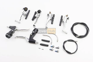 Тормоз V-brake 103мм (2 колеса) с ручками, тросами, алюминиевый, HJ-620A6/HJ-296ADV