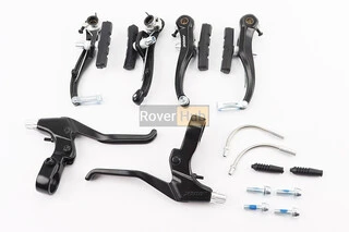 Тормоз V-brake 110мм (2 колеса) с ручками, алюминиевый, чёрный 10DG/483D