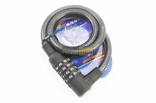 Замок противоугонный тросовый 1000х12мм с 4-х значным кодом, крепл. за трубу сидения, TY535