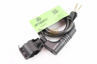 Замок противоугонный тросовый 1200х12мм с 4-х значным кодом + ключ, крепл. за трубу сидения, черный 535