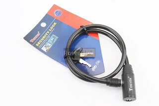 Замок противоугонный тросовый 650х8мм под ключ, TY414