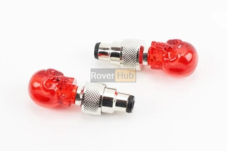 Колпачок ниппеля "череп" 1 диод (красный) к-кт, JY-503Z