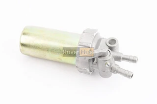 Паливний кран + фільтр в металевому корпусі (вхід/вихід вгору)