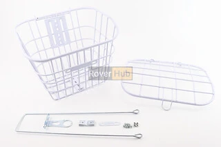 Корзина багажная передняя 26&quot; с крышкой, белая YZ-061 (возможны царапины, сколы, дефекты покраски)