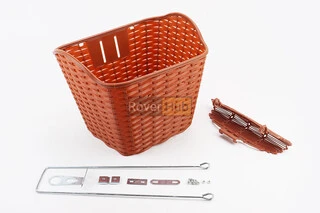 Кошик багажний передній 26&quot; з кришкою, пластмасовий, коричневий TH-059