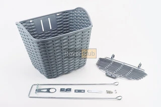 Кошик багажний передній 26&quot; з кришкою, пластмасовий, сірий TH-059