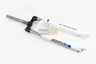 Вилка 27,5&quot; амортизационная, без резьбы 1-1/8&quot; (28,6мм), шток 255мм, с ходом 80мм, Disk-brake, Preload, алюминиевая, белая XCE 28