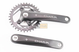 Шатуни &quot;квадрат&quot; 170мм, 34T (BCD:76мм) MTB, алюмінієві, чорні CHARM-34T