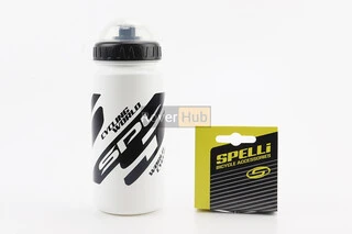 Фляга пластикова 600мл, з захисною кришкою, біло-чорна SWB-528-M