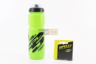 Фляга пластикова 800мл, з захисною кришкою, чорно-зелена SWB-528-L