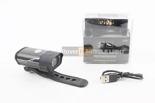 Фонарь передний 1 диод алюминиевый, Li-ion 3.7V 850mAh зарядка от USB, влагозащитный, чёрный HYD-018
