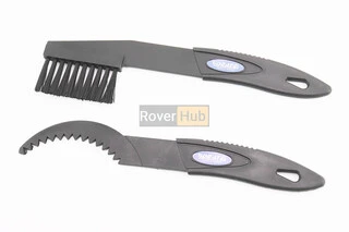 Щітка+гребінка для чищення зірок та ланцюга, пластикові к-кт, чорні KL-7001+KL-7002