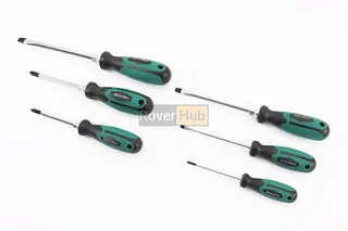 Викрутки магнітні HEX набір 6шт PH0х75мм PH1х80мм PH2х100мм SL 4х100мм SL6х125мм SL8х150мм 40-1152