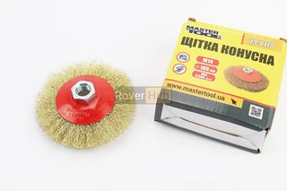 Щетка конусная М14 D-100мм из латунированной рифленой проволоки 19-8110