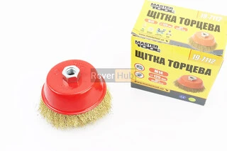 Щетка торцевая М14 D-125мм из латунированной рифленой проволоки 19-7112