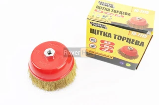 Щітка торцева М14 D-150мм з латунованого рифленого дроту 19-7115
