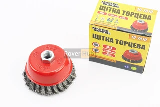 Щітка торцева М14 D-100мм з плетеного дроту 19-7010
