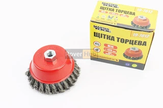 Щітка торцева М14 D-125мм з плетеного дроту 19-7012