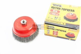 Щітка торцева М14 D-150мм з рифленого дроту 19-7215