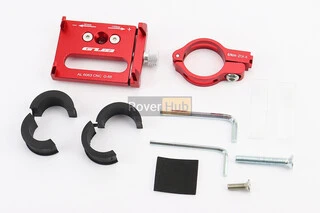 Тримач телефону на кермо алюмінієвий, ширина 50-100мм регульована, червоний G-85