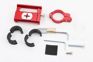 Тримач телефону на кермо алюмінієвий, ширина 50-100мм регульована, червоний G-85