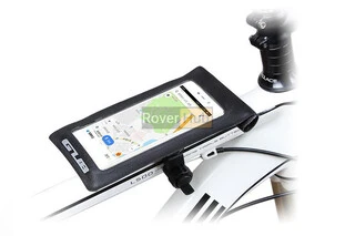 Тримач-чохол телефону 175х108мм на кермо, Ziplock, сенсорна плівка, вологозахисний, швидкознімний, регульований, чорний GUB 919