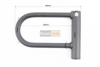 Замок протиугінний U-подібний 130x180 (70х140)мм, товщина скоби 14мм під ключ, чорний 607