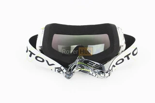 Очки кроссовые/эндуро/АТV, бело-черно-зеленые (зеркальное стекло), без упаковки MJ-16