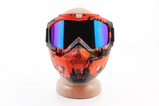 Очки+защитная маска, оранжево-черная (хамелеон стекло), MT-009