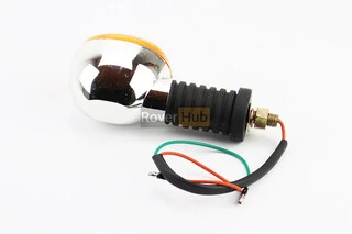 Поворот "ОВАЛ" великий хром., довга ніжка, темно-помаранчеве скло