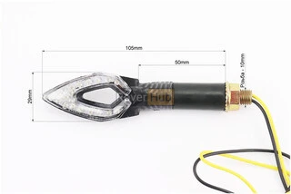 Поворот діодний LED СТРЕЛА з отвором КАРБОН, 2шт